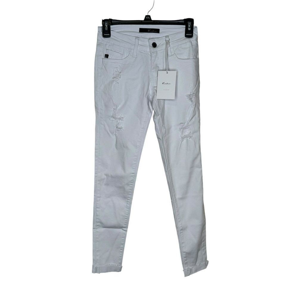 Kancan Women's Jeans June Low‎ Rise Ankle Skinny Denim KC6050WT White 1/24 NWT